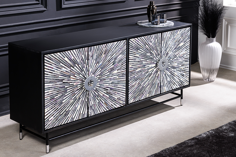 Design Sideboard HERITAGE 160cm Mosaik-Intarsien Kunsthandwerk