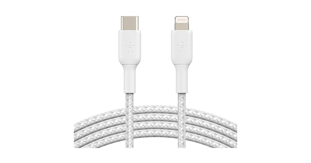 BelkinBOOSTCHARGE gevlochten USB-C naar Lightning kabel  (Wit, 2 meter)