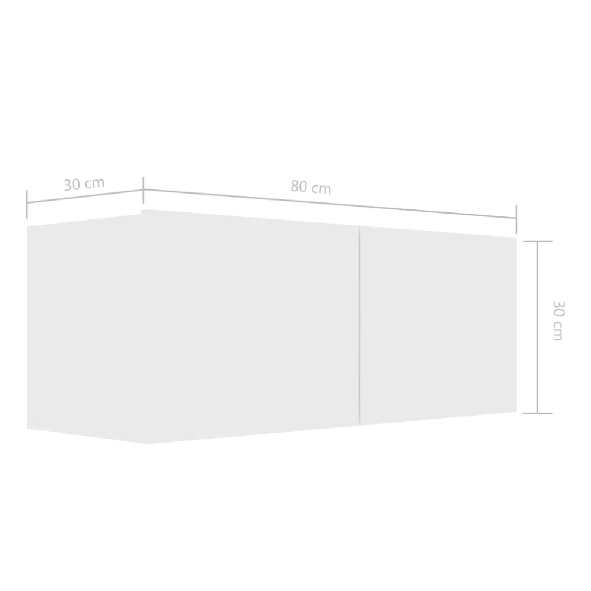 vidaXL Meuble TV Blanc 80x30x30 cm