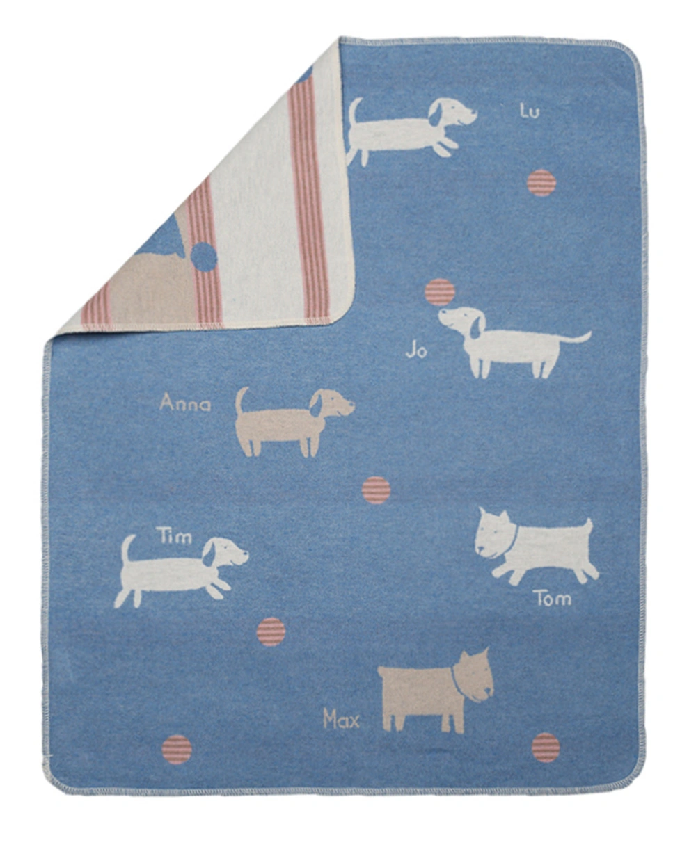 Babydecke HUNDE (90x70) in blau