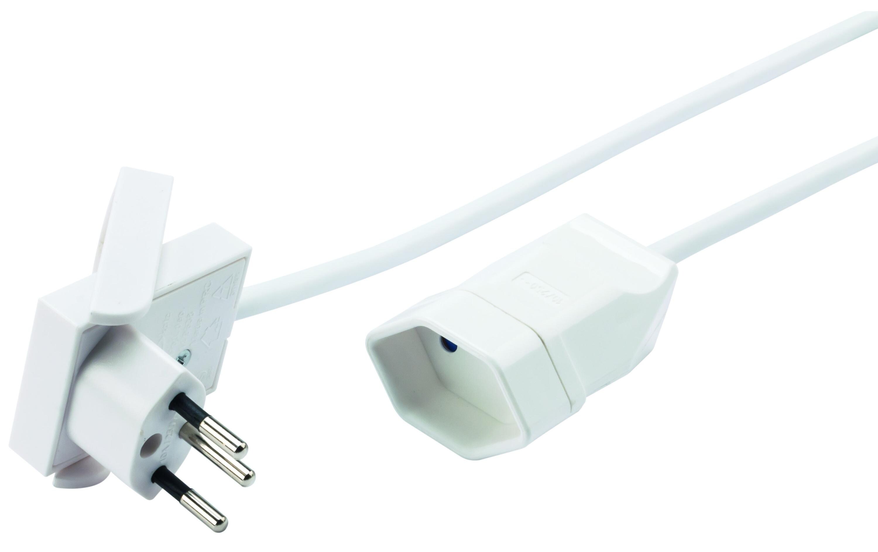 Verlängerungskabel 1 m T13-T12T12-Stecker, T13-Kupplung, 1 m, weiss