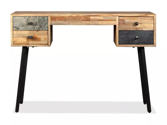 Bureau Teck de récupération massif 110 x 50 x 76 cm