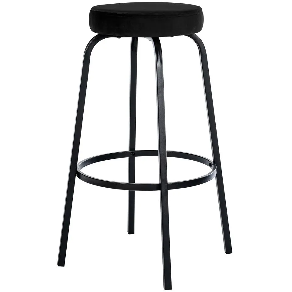 CLP Barkruk Kamari mat zwart Frame - Fluweel - zwart