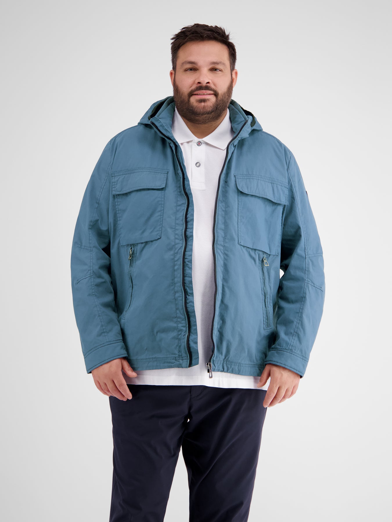 Blouson mit abnehmbarer Kapuze für Herren in Großen Größen