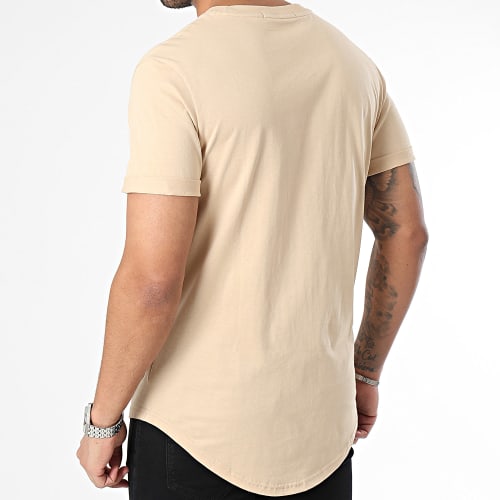 Tee Shirt Oversize Badge Round 3482 Beige