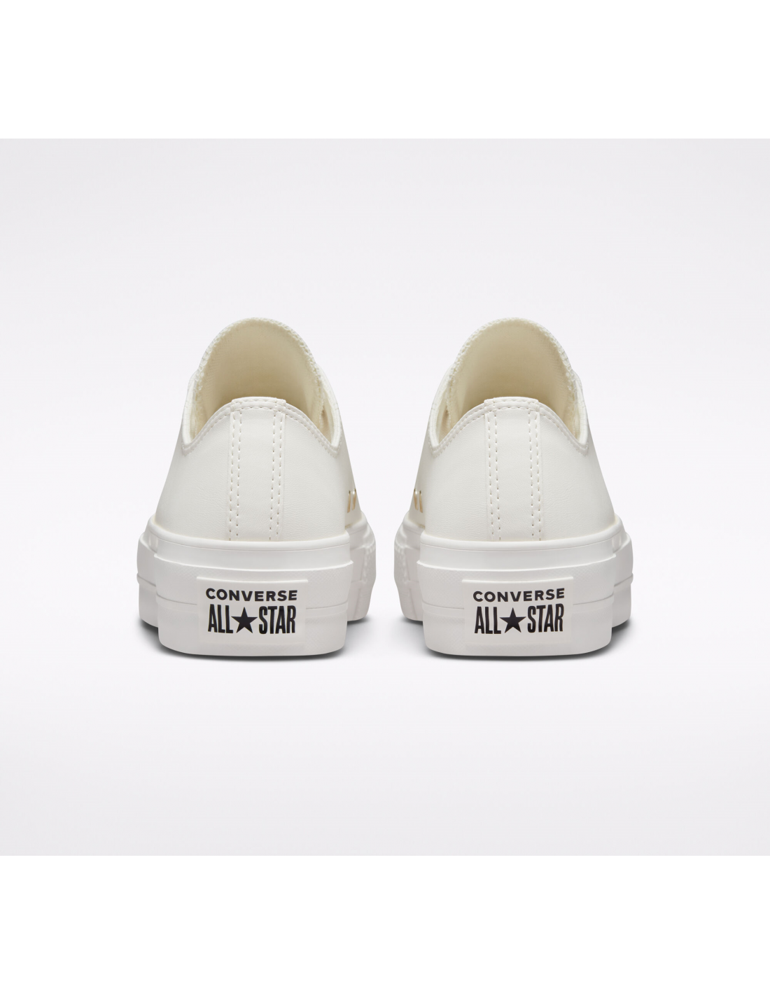 converse sneakers compensées basses femme lift ox simili cuir blanc
