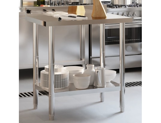 VIDAXL - Mobilier de cuisine Table de travail de cuisine avec dosseret 82,5x55x93 cm inox