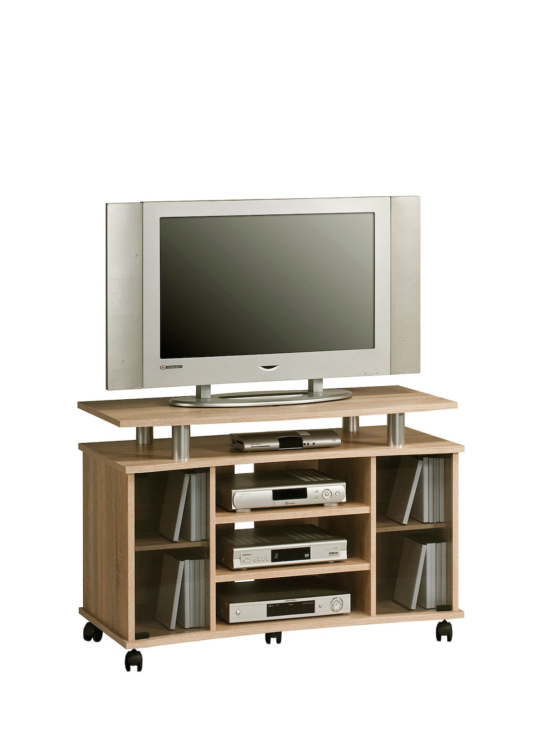 TV-Rack Sonoma-Eiche Nachbildung/Alu Optik ca. 99,7 x 67,6 x 45 cm