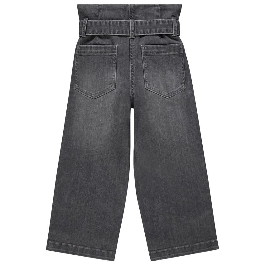 Jean forme palazzo effet used - Gris chiné