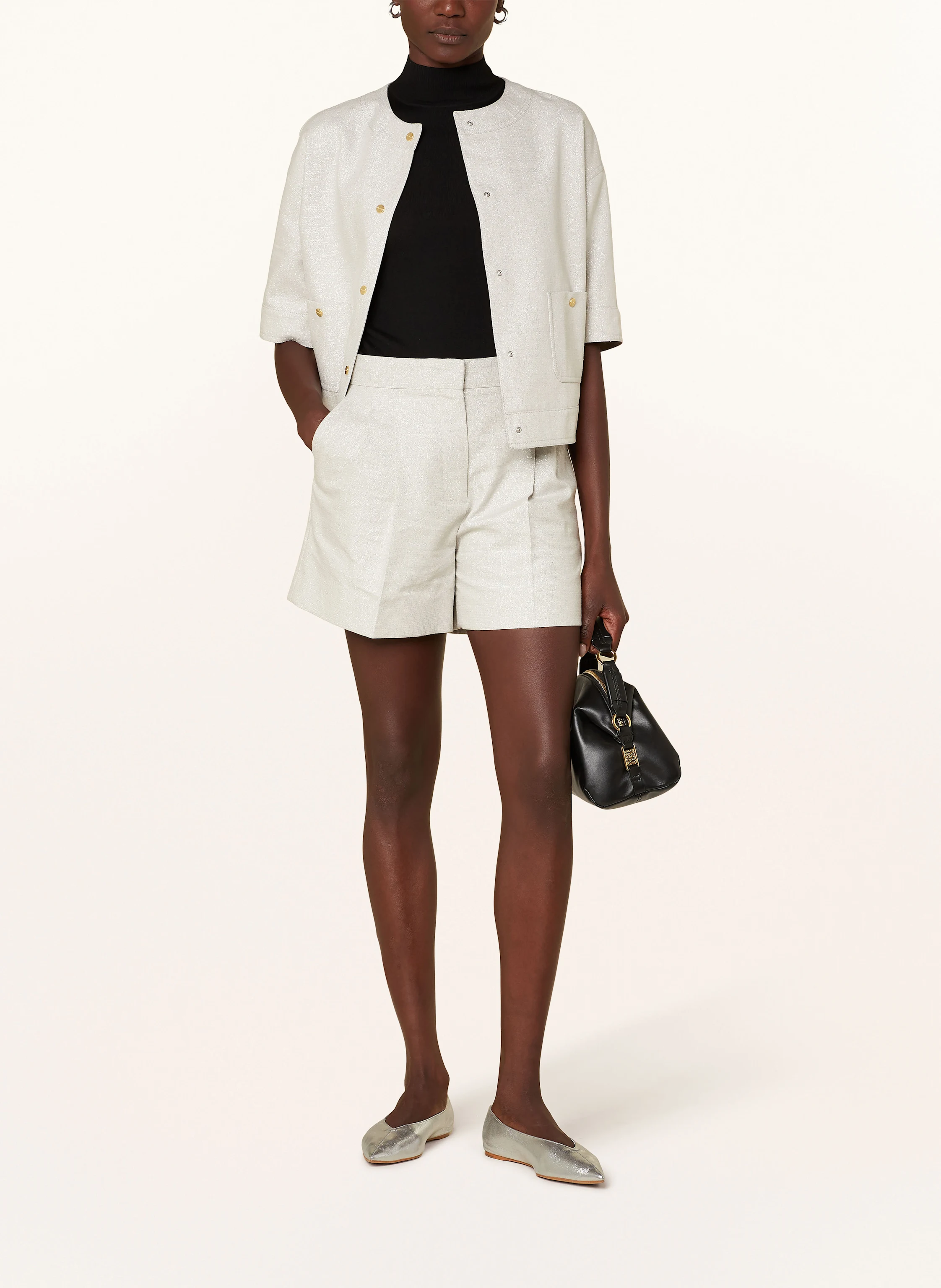 Max Mara STUDIO Shorts FAVILLA mit Leinen und Glitzergarn