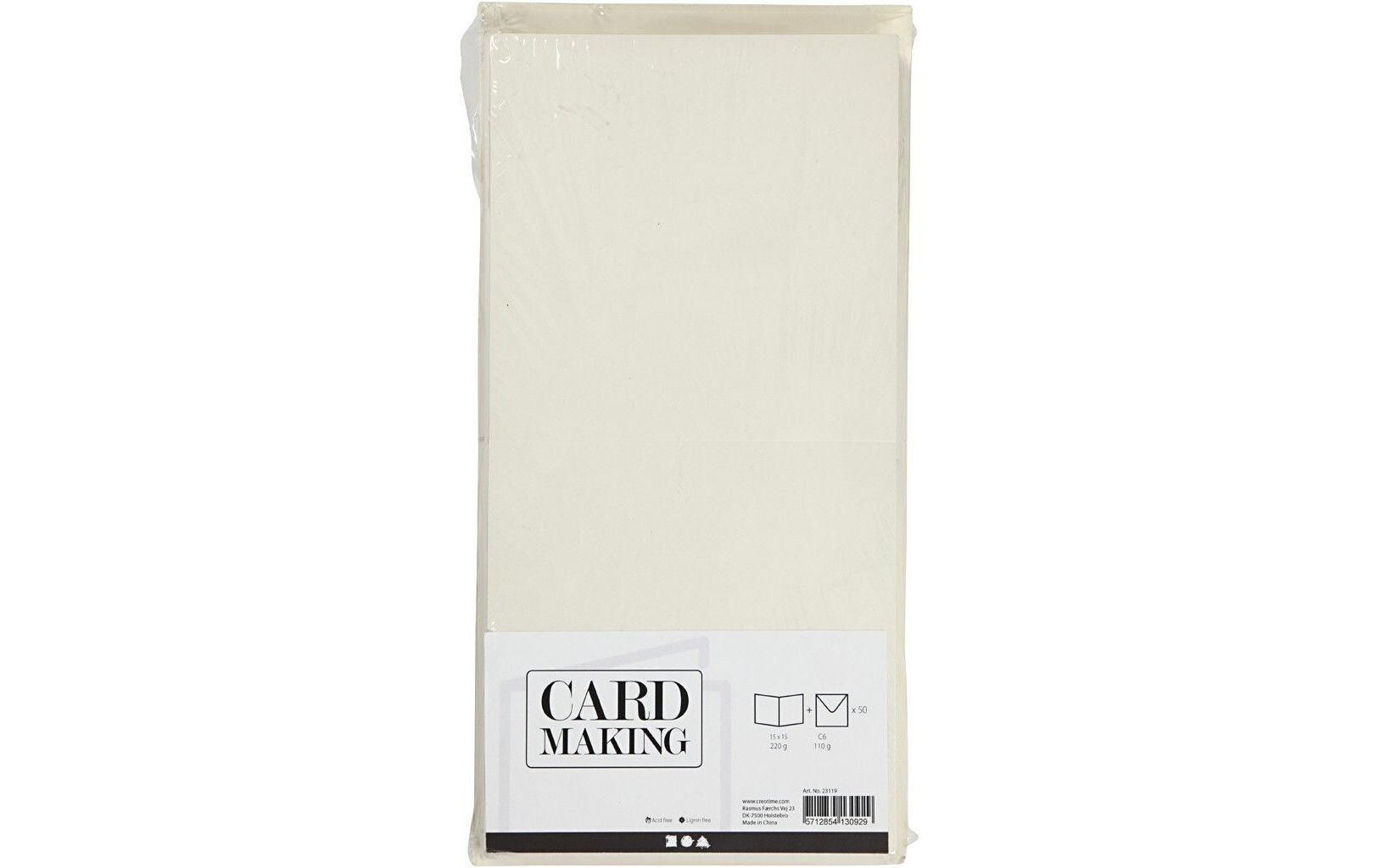 Blankokarte 15 x 15 cm 50 Set, BeigeKarten, 220 g/m²