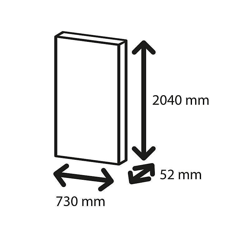Bloc-porte Triaconta gris H.204 x l.73 cm, poussant droit