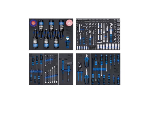 BGS TECHNIC - Servante d'atelier 7 tiroirs - 129 outils - 6065