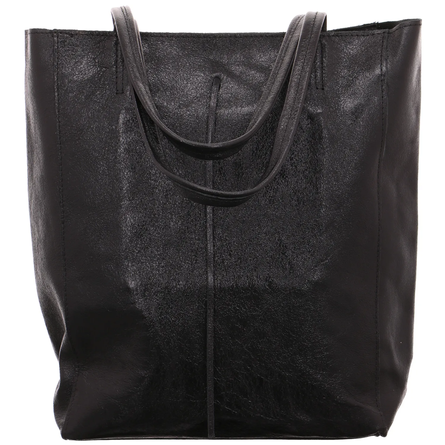 Shopper Schwarz Leder