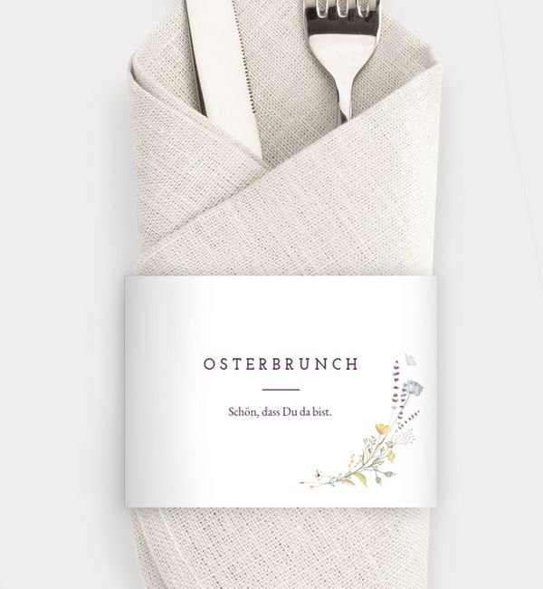 Besteck Servietten-Zubehör Blütengarten, Serviettenbanderole