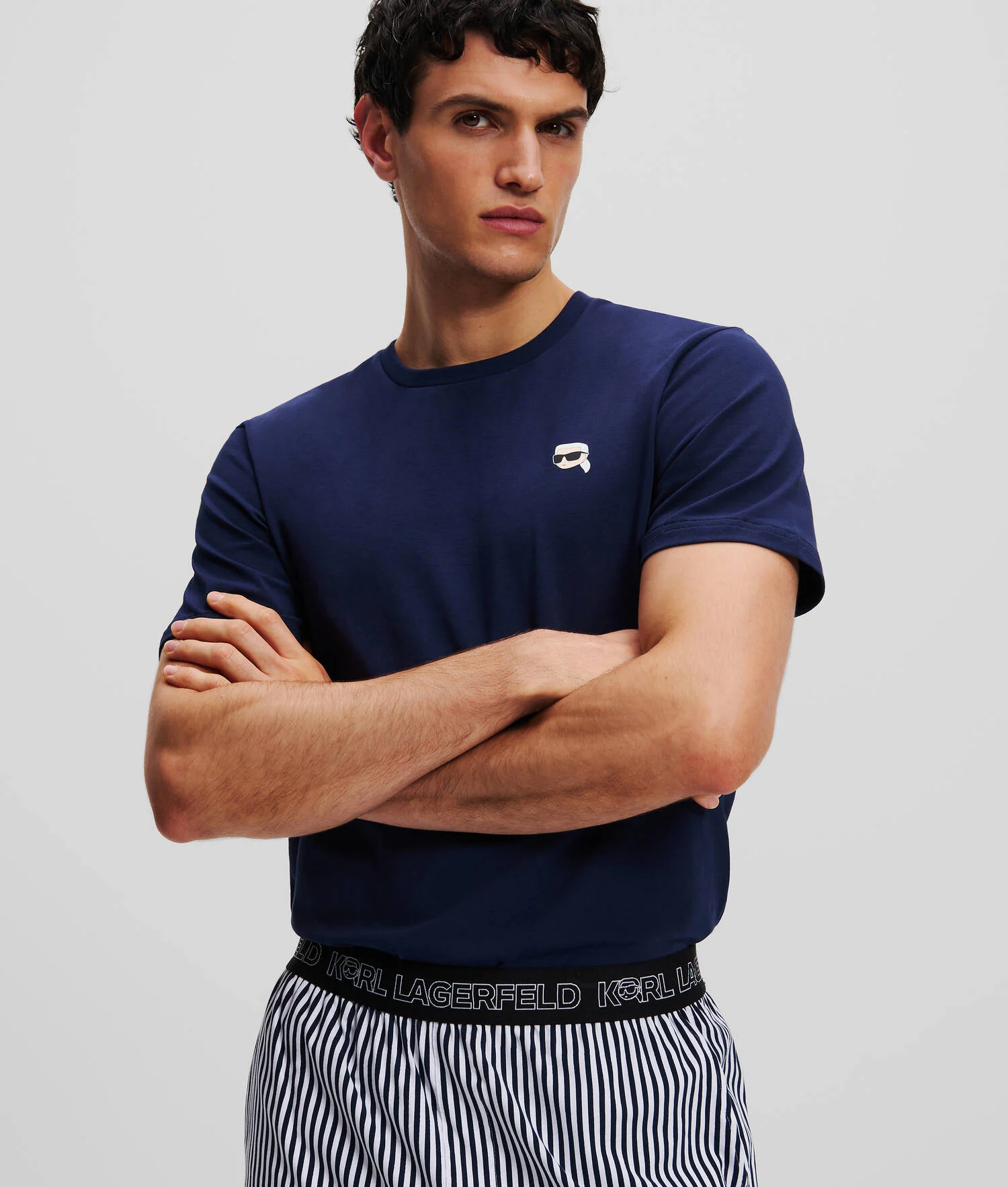 ENSEMBLE PYJAMA RAYÉ IKON - Rayures noir-iris-blanc