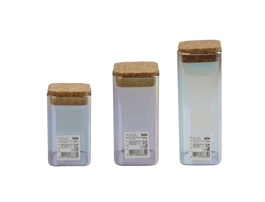 TASTY - Boîte alimentaire Set de 3 boîtes de conservation en verre avec couvercle 28...