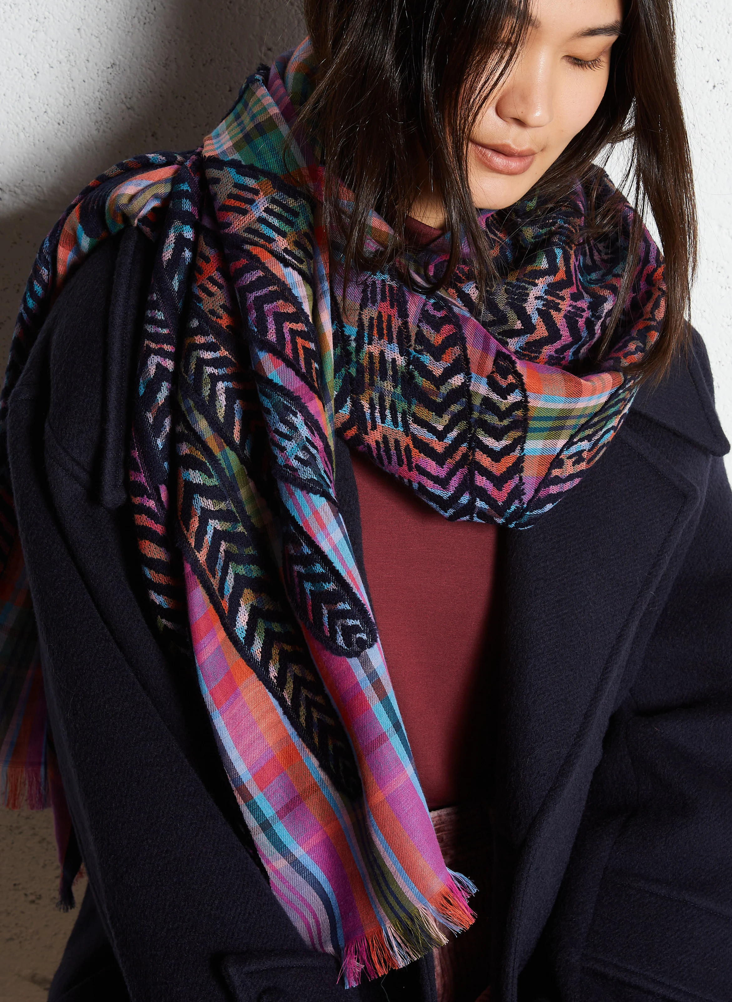 3D HEDWIGE - Foulard en laine mélangée | Multicolore