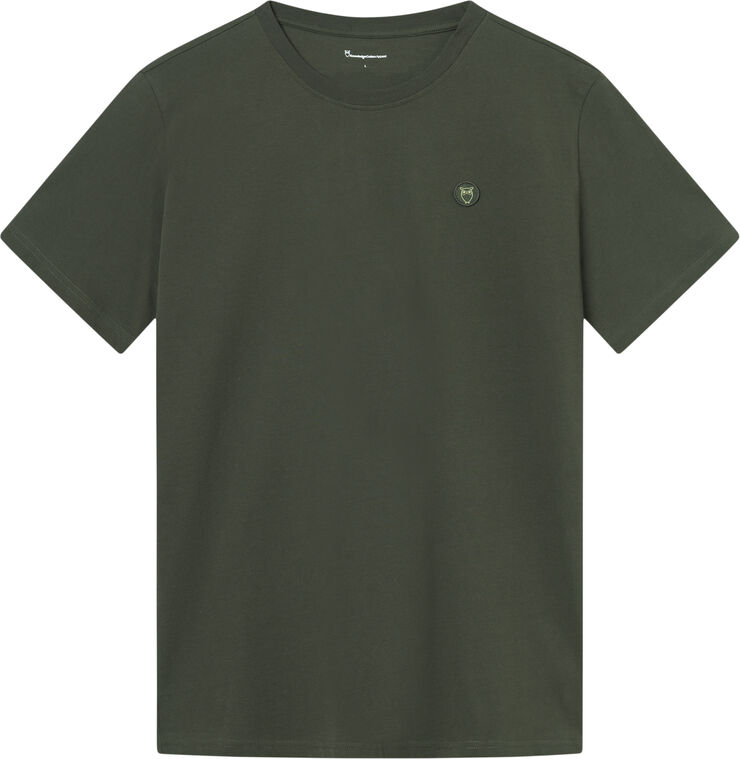 Knowledge Cotton Apparel LOKE badge tee - Regenerative Organic Certified� - GOTS/Vegan Grøn