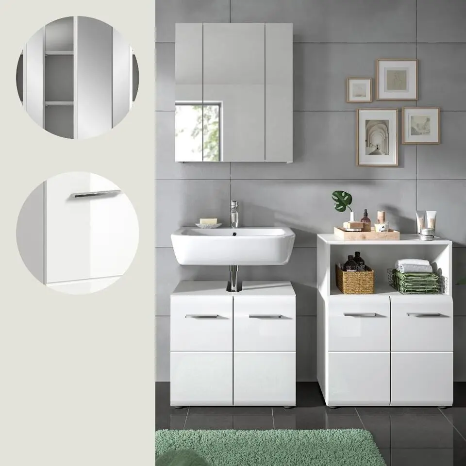 Hioshop Ice badkamer I66 wit hoogglans- wit