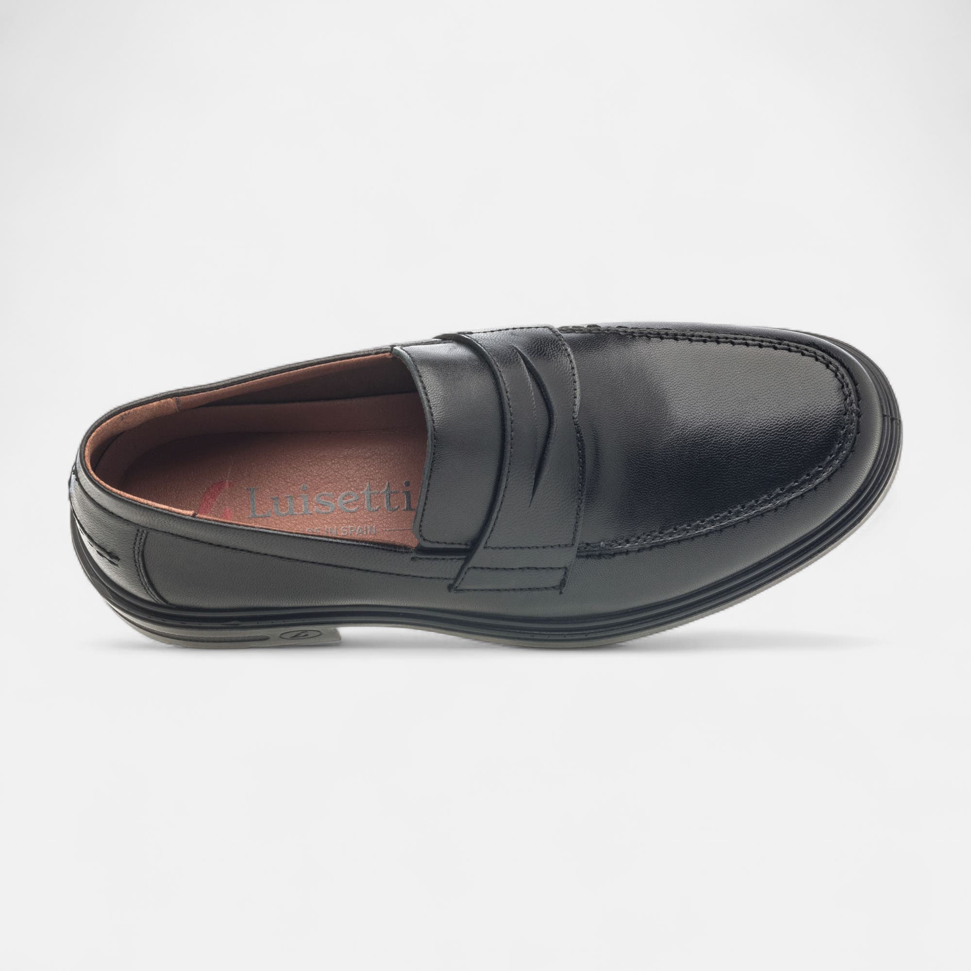 Mocassins pieds sensibles Homme en cuir noir