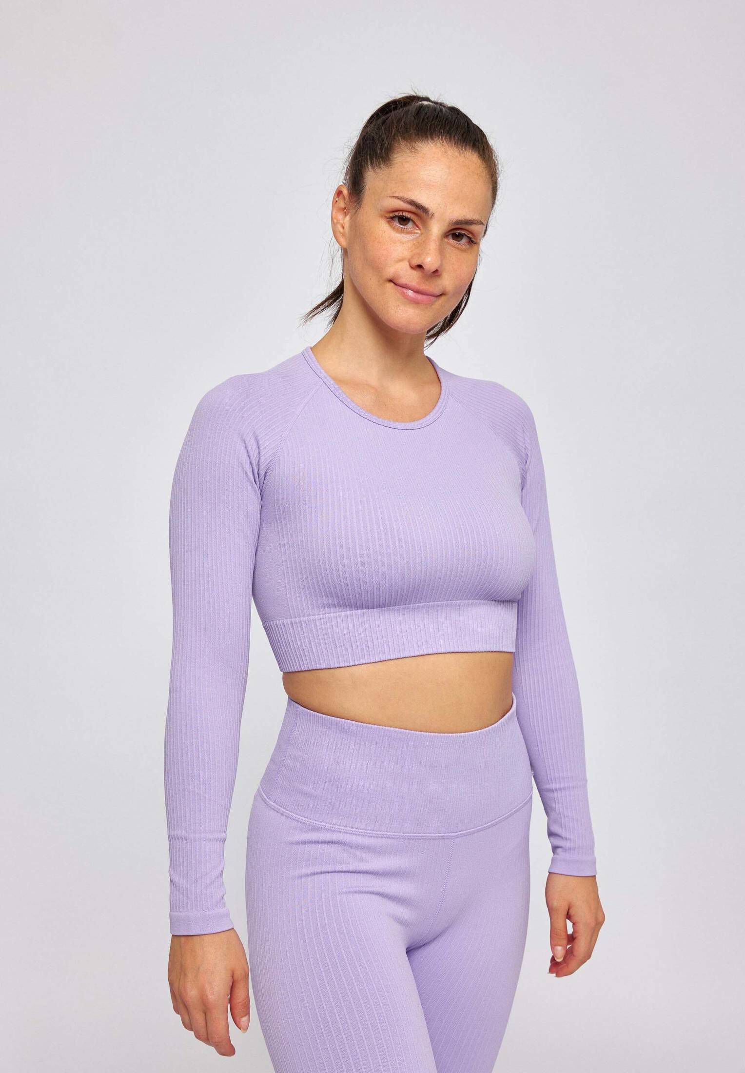 SNOCKS| Damen Geripptes Sportshirt langarm