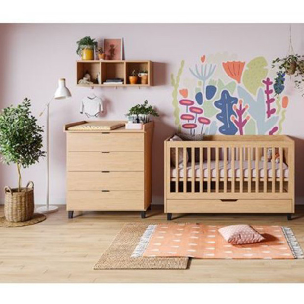 Chambre DUO Lit 70x140 Commode SIMPLE Bois - VOX
