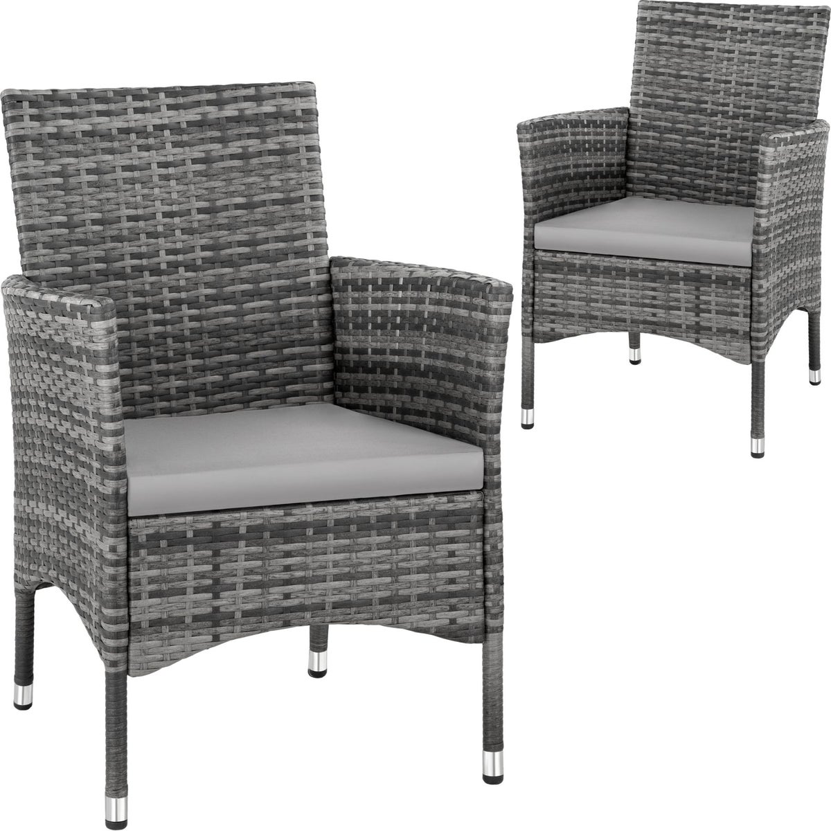 Set van 2 rotan stoelen tectake Nantes, duurzaam, 59 x 57 x 85 cm