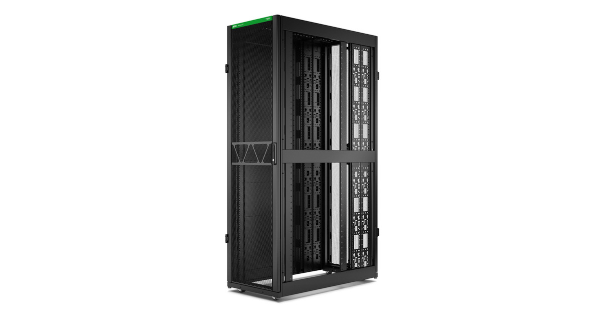 APCNetShelter SX Gen 2 AR3305B2, 45U server rack  (Zwart/groen, 60(b) x 212,4(h) x 120(d) cm, met zijkanten)