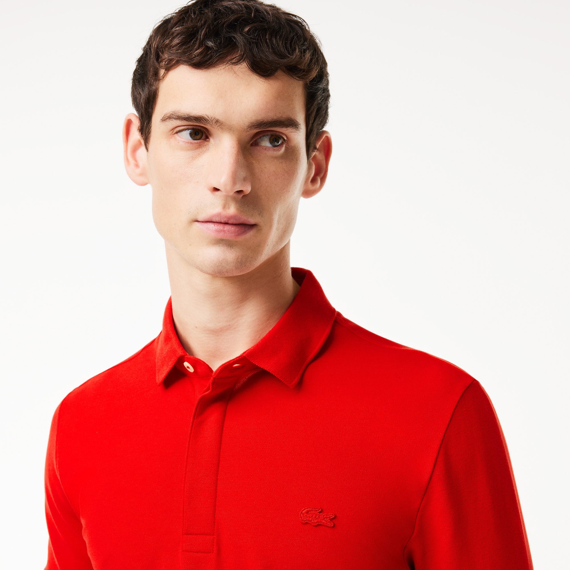 Smart Paris Stretch Cotton Piqué Poloshirt Kurze Ärmel - Rot - Lacoste - Herren