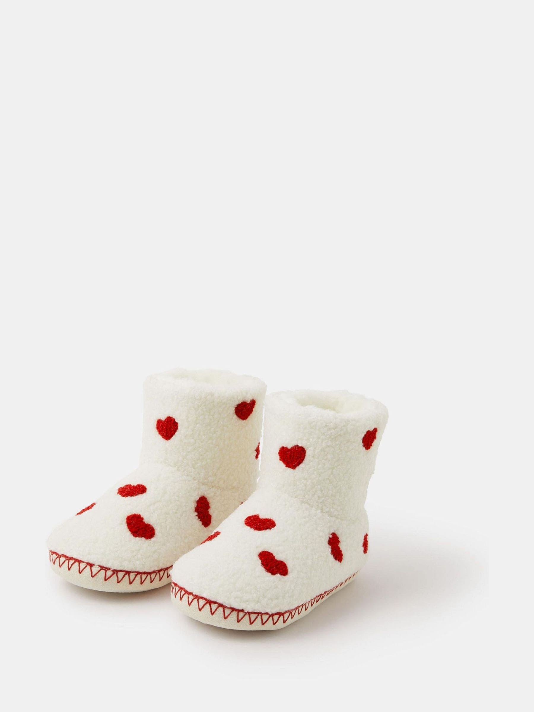 Accessorize Girls Heart Print Slipper Boots