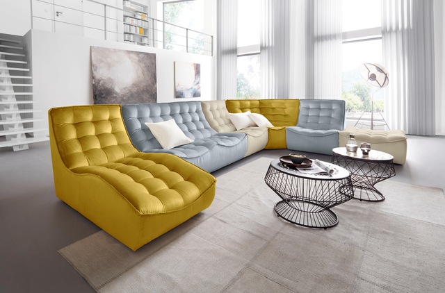 CALIA ITALIA Hocker »Banjo, Designhocker in toller Optik und erstklassigem Sitzkomfort,« in Kombination mit den passenden Modulen ein Blickfang im Wohnzimmer
