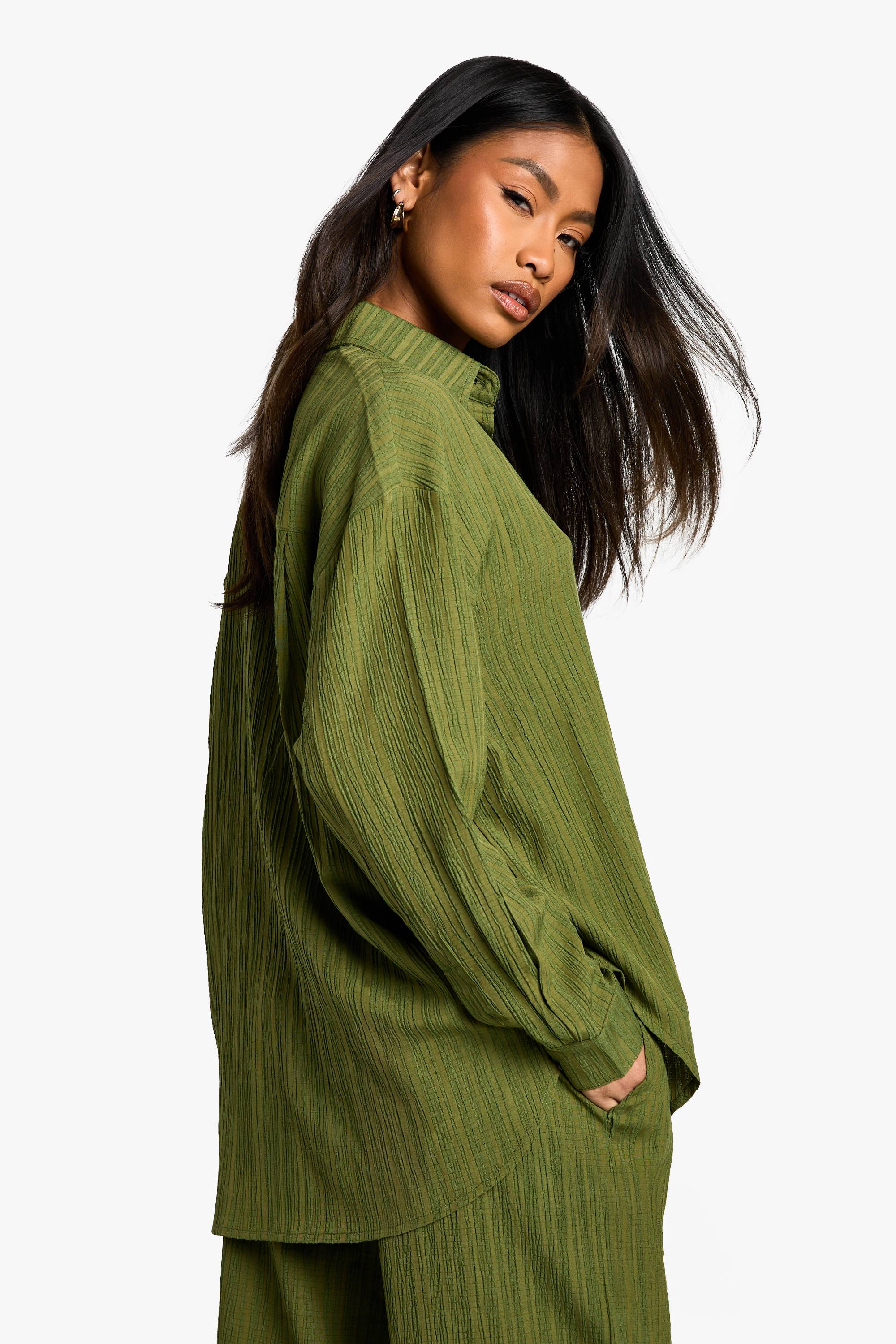 boohoo Chemise tissée texturée à effet froissé