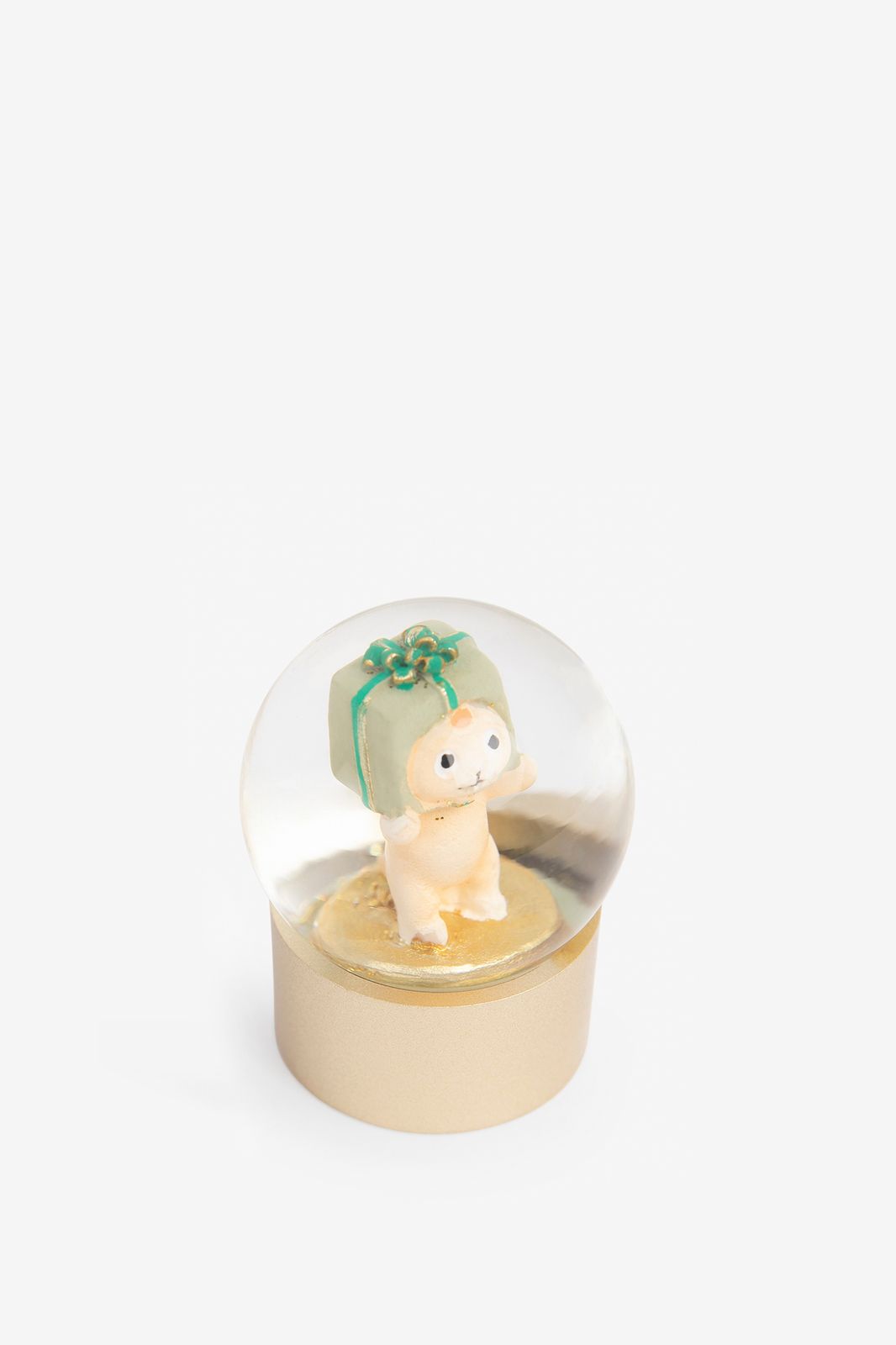 Sneeuwbol met kat als cadeau
