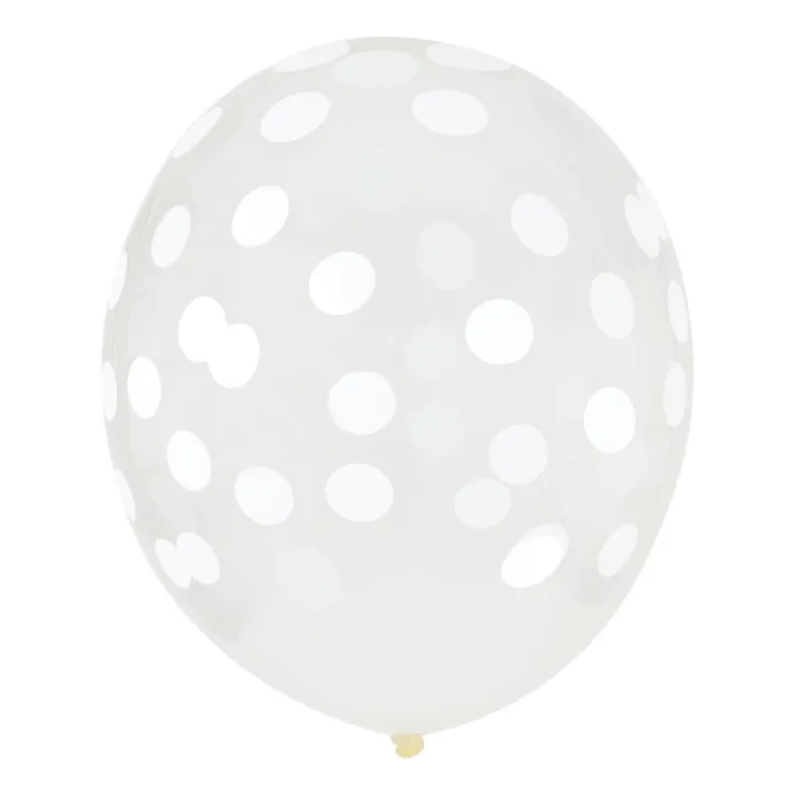 My Little Day Ballons confettis imprimés blanc - Lot de 5 | Blanc