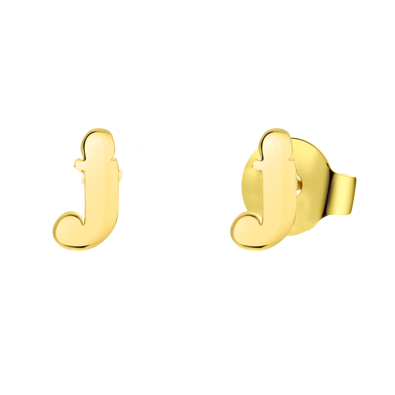 Goldplated oorbellen letter
