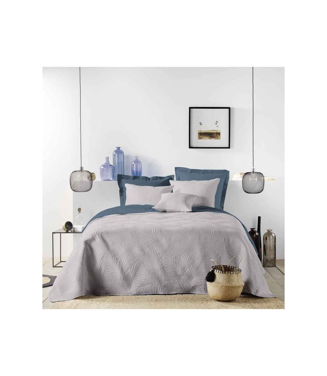 Couvre-Lit Matelassé Palombine 220x240cm Gris