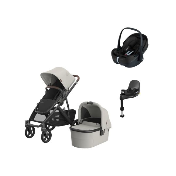 UPPAbaby VISTA V3 Kinderwagen 4-in-1 - Dillan | Joolz X Maxi-Cosi Pebble 360 Pro 2 Autostoeltje | Maxi-Cosi FamilyFix 360 Pro