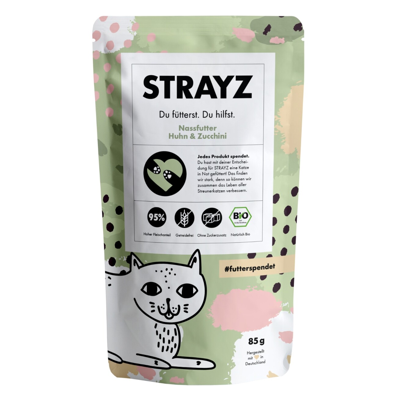 STRAYZ BIO 14x85g Huhn und Zucchini