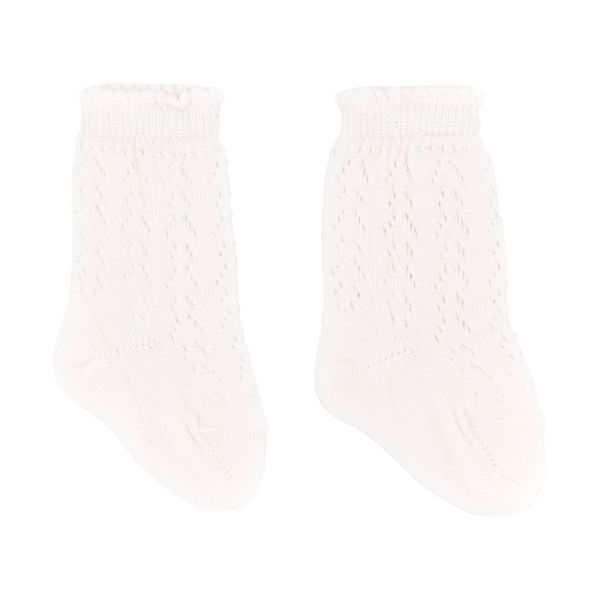 Bamboom Sokjes Gebreid - Creme - 6 Mnd