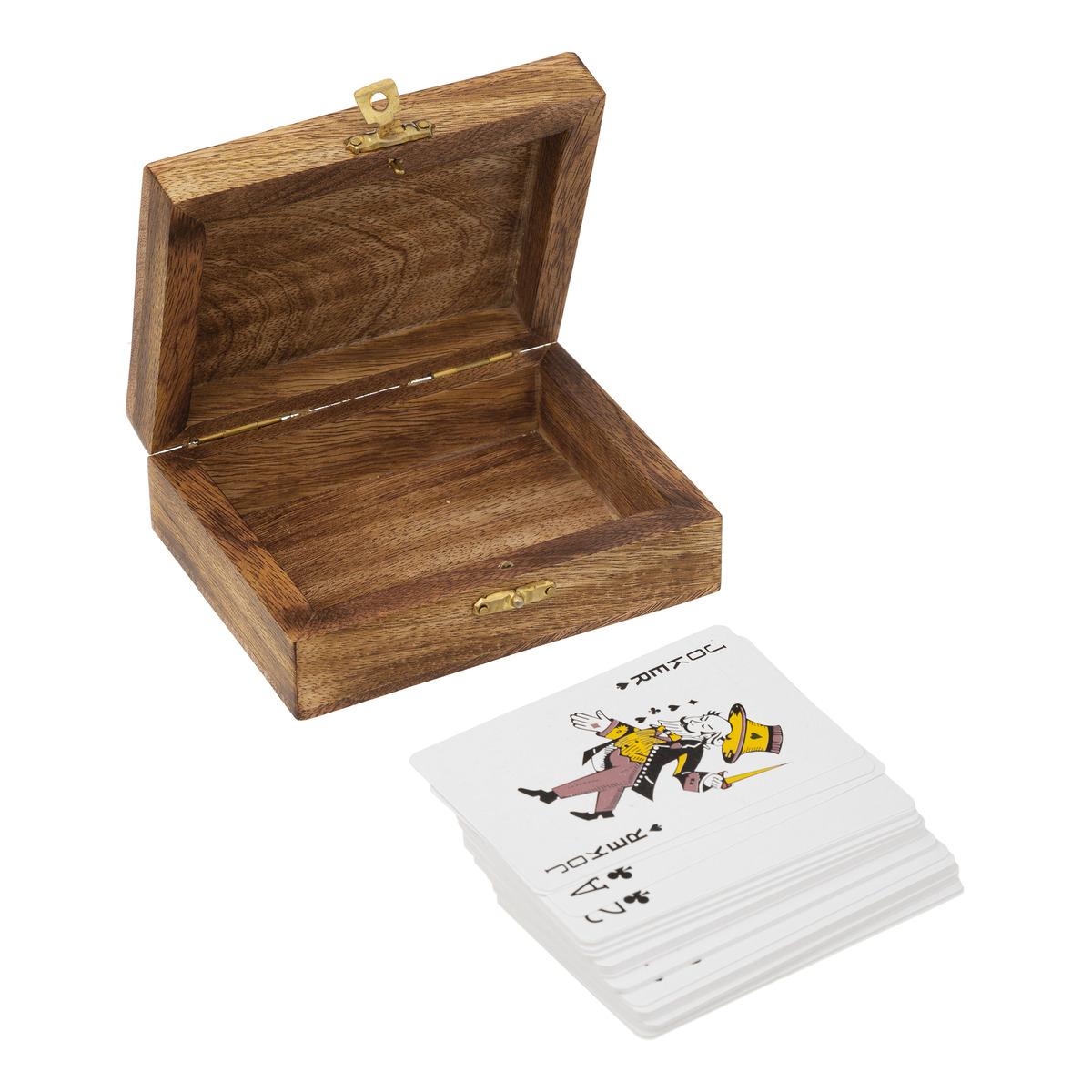 JEU DE CARTE BOIS ODILE D.12X9X4CM
