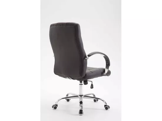 Chaise de bureau - Similicuir & Métal chromé - Marron - Mikos