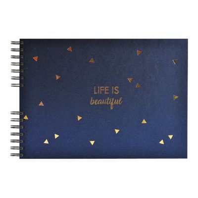 Exacompta Life - Album photo à spîrales 32 x 22 cm - 50 pages noires - bleu