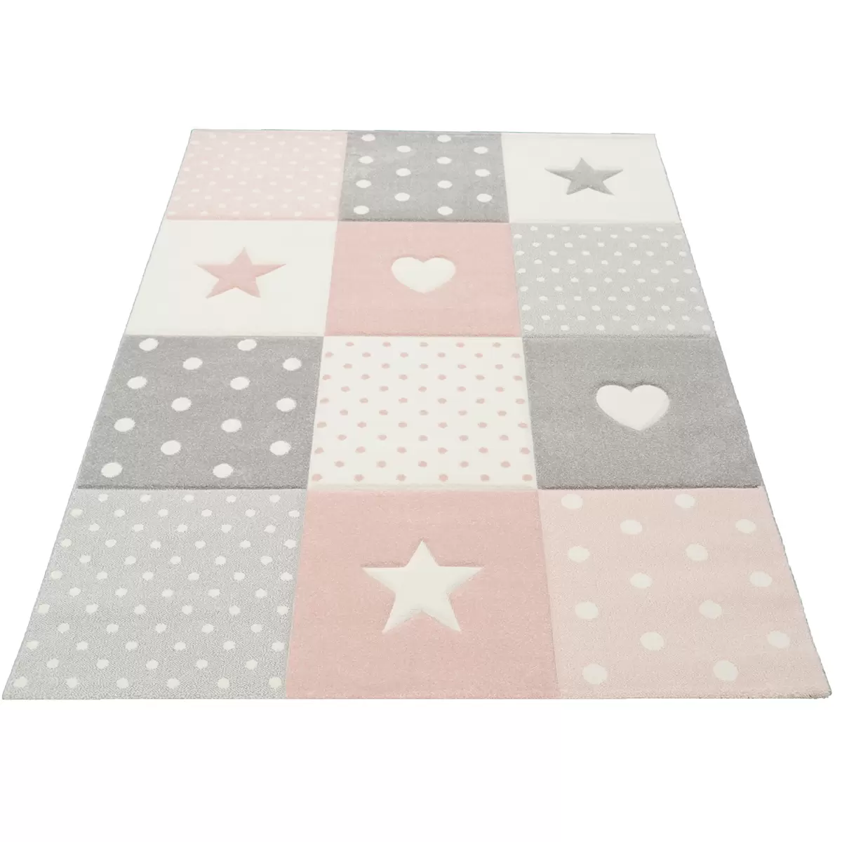Kinderteppich Diamond Kids Pastel SV rosa,grau,weiss