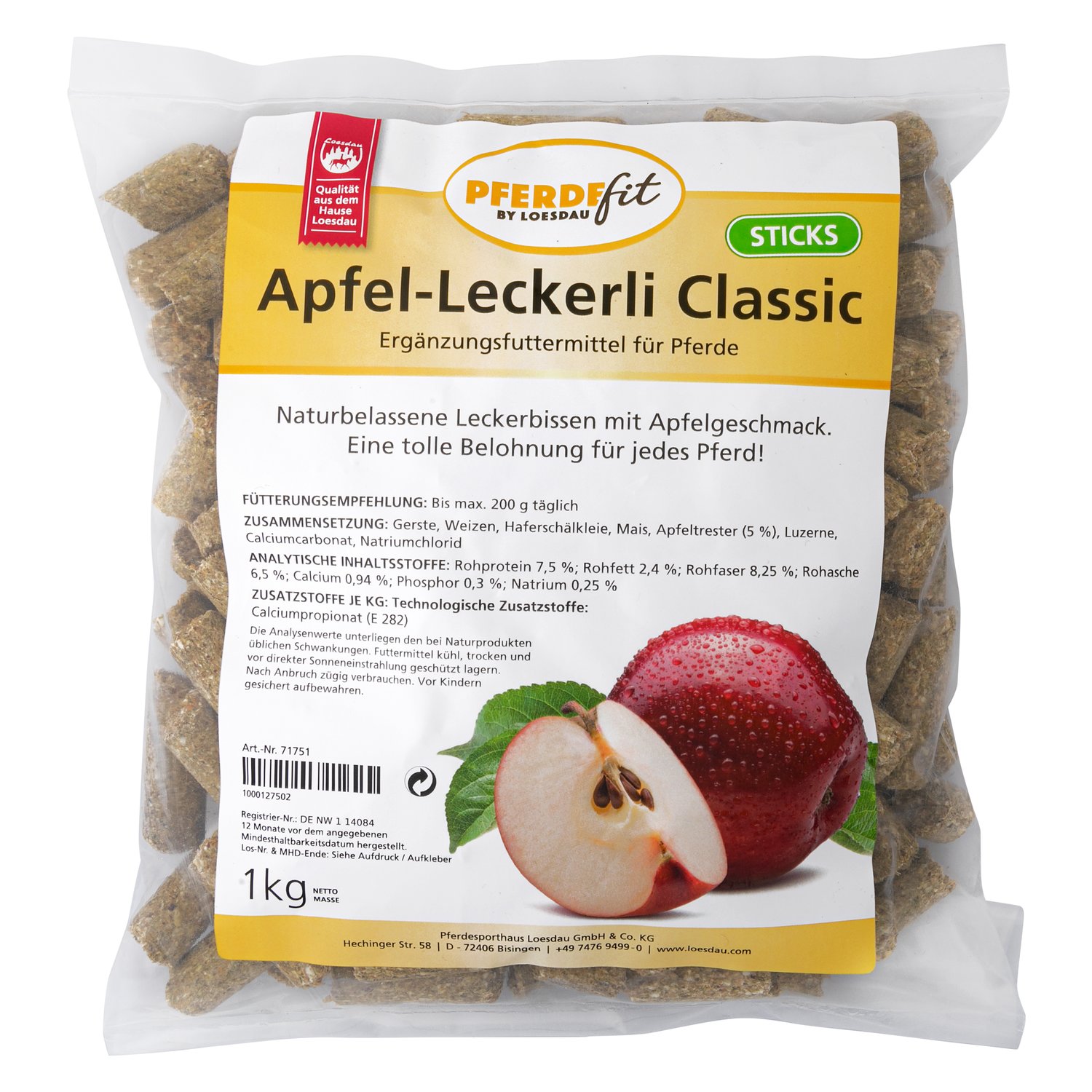 PFERDEfit by Loesdau Apfel-Leckerli Classic  - 1 kg