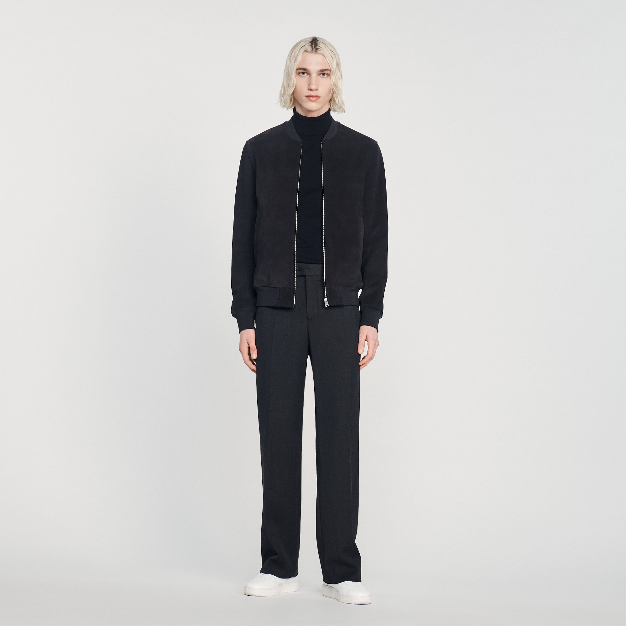 Blouson en cuir suede