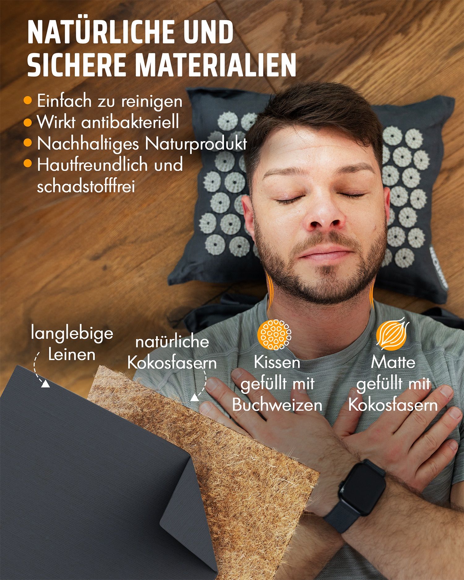 NEOLYMP Akupressurmatte Grau