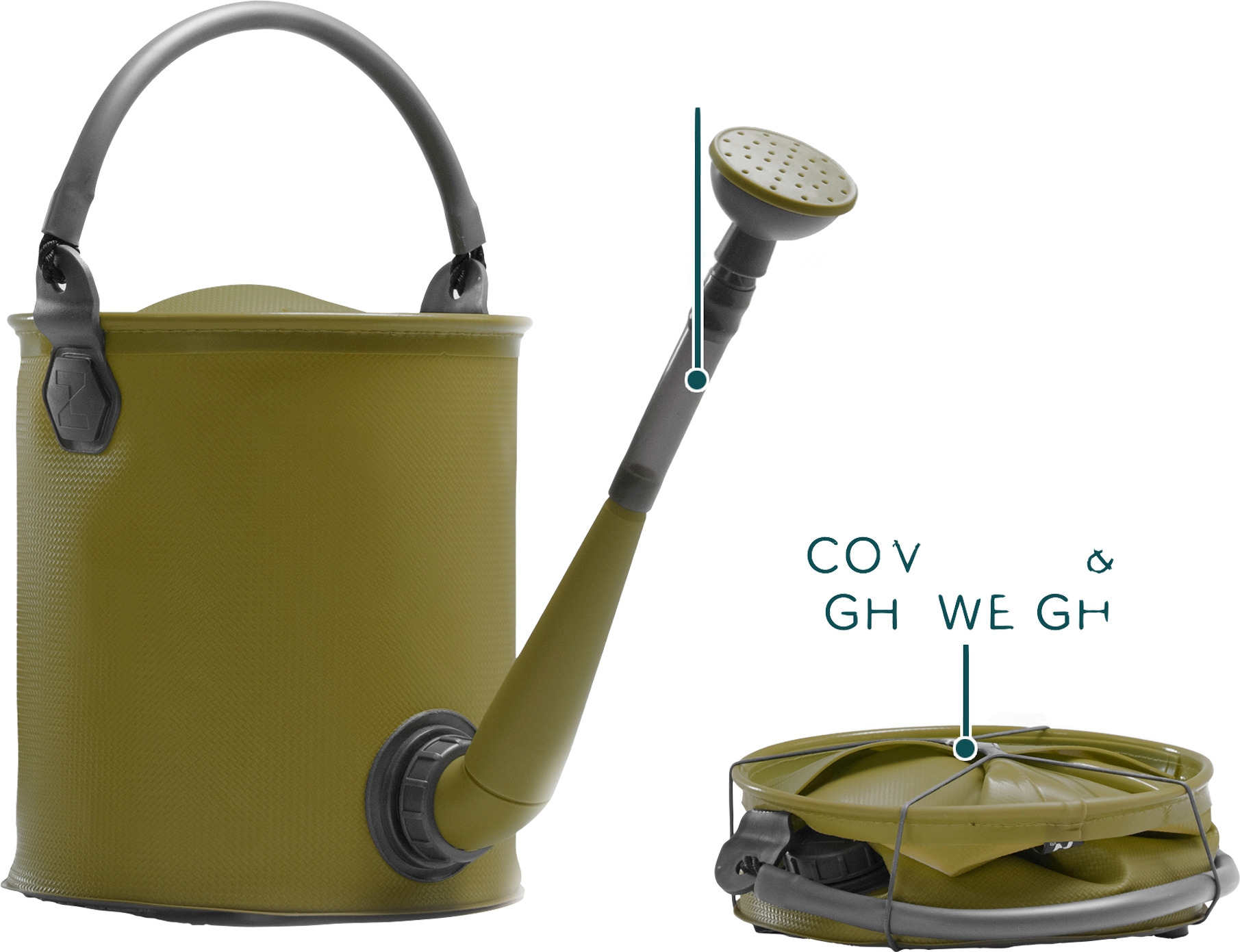 Colapz faltbare Gießkanne und Eimer olive green