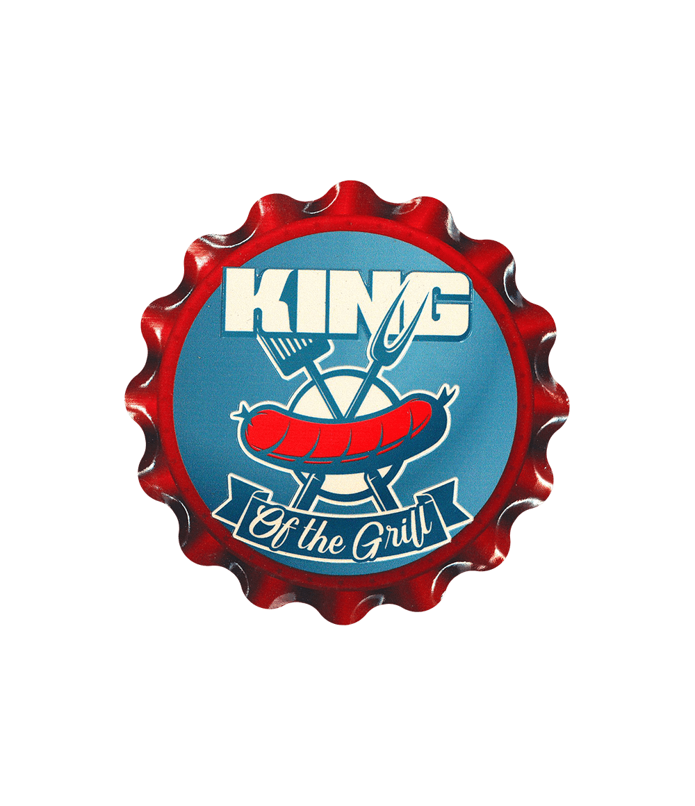 Blauwe Onderzetters King Of The Grill 11cm