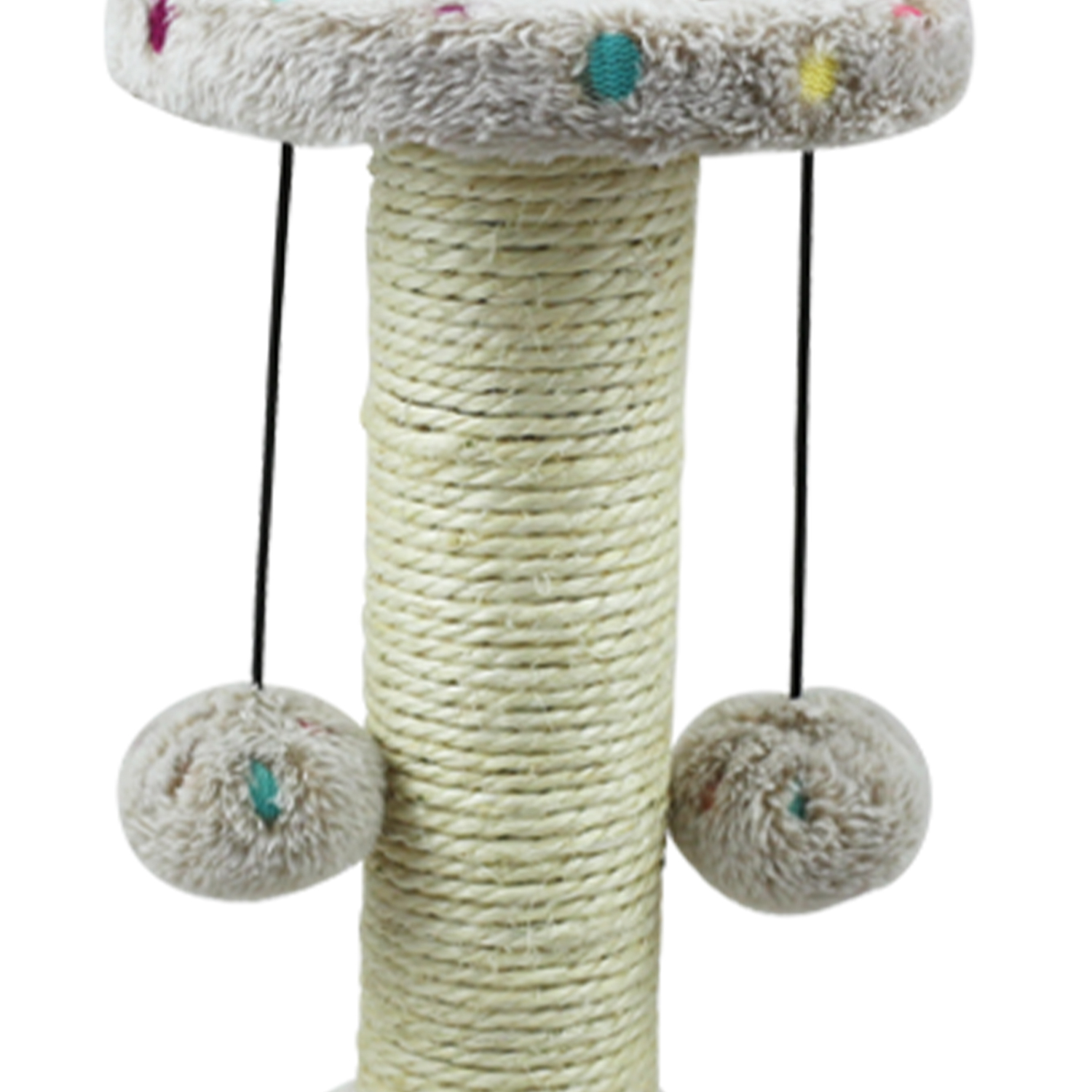 Nobleza - Arranhador para gatos, em formato de coluna com bolinhas. Cor marrom, 28 cm de altura.